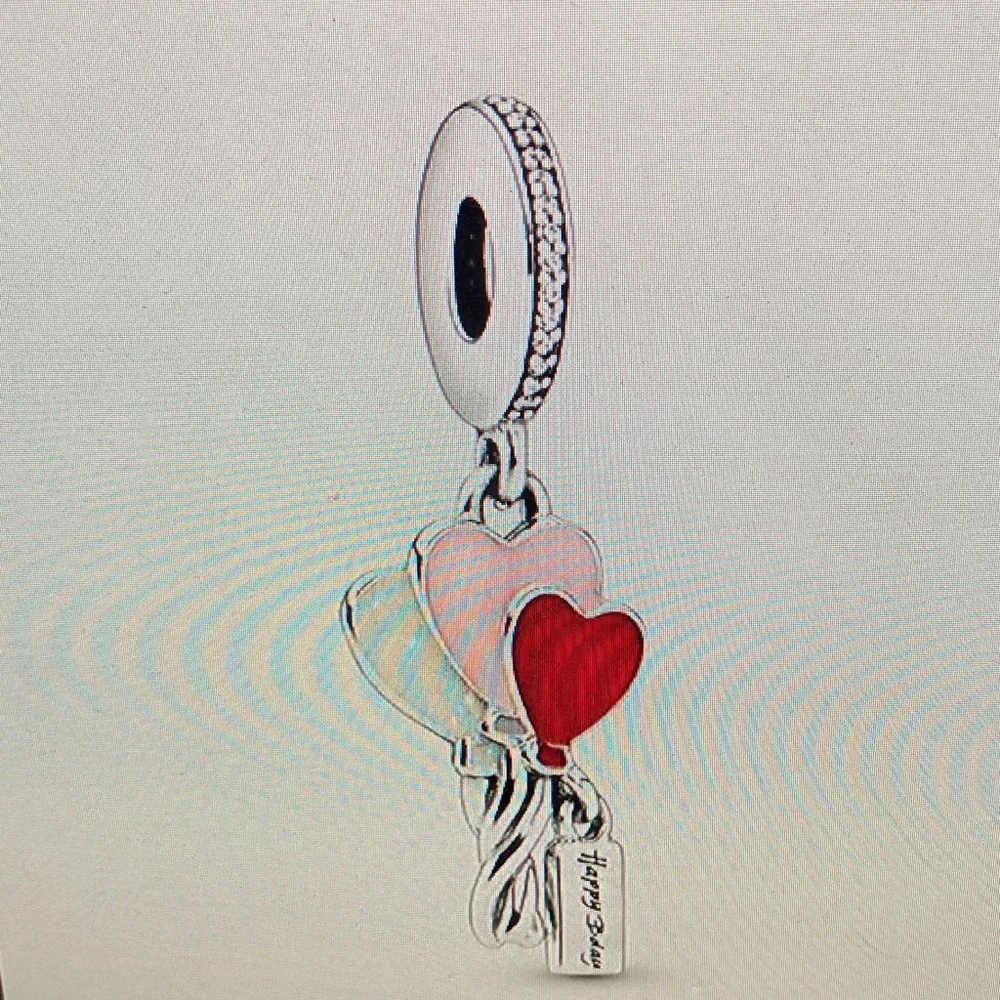 Pandora Silver and Red Heart Bracelet Charm